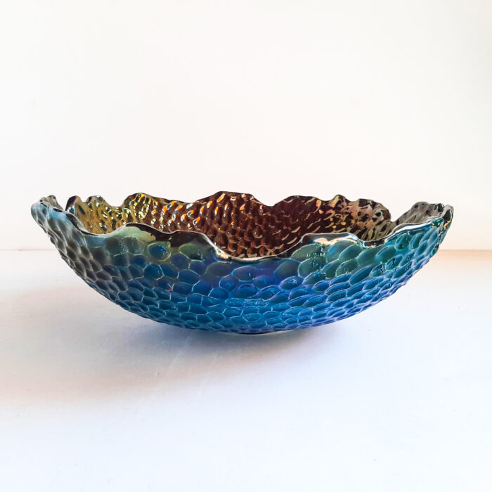 Handmade lustreware ceramic bowl with inglaze reduction glaze – Terralux by Hircan, luxury gift piece